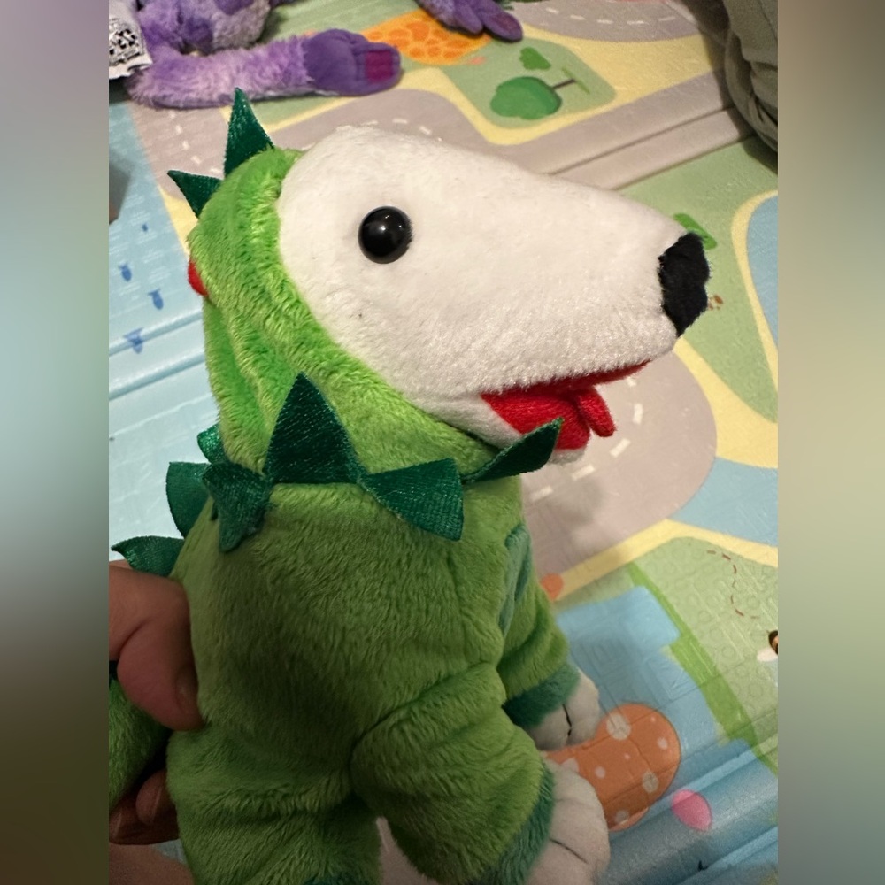 2012 Target Bullseye Dog Dinosaur Plush Green 7” Halloween Costume - Picture 9 of 10